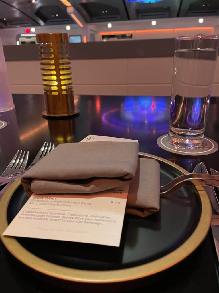 Table Setting and Drink Menu