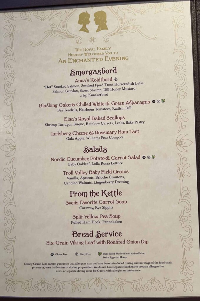 Appetizers, Salads, Soups, Bread Service