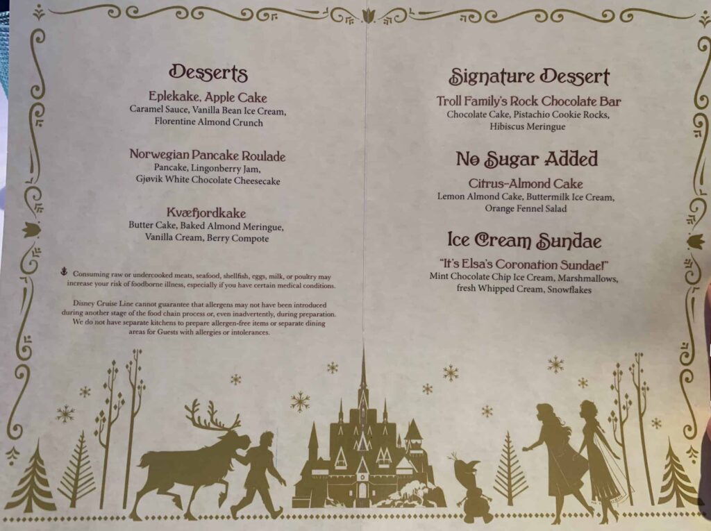 Dessert Menu