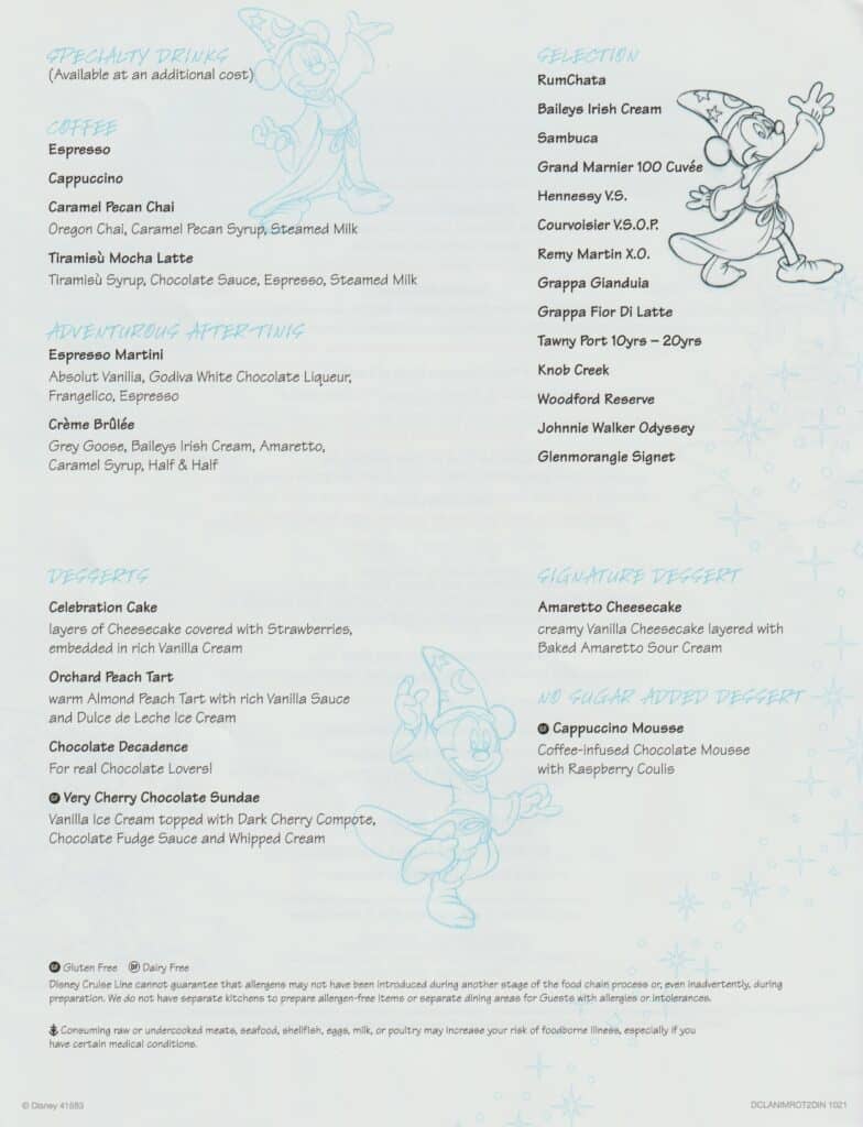 Dessert Menu
