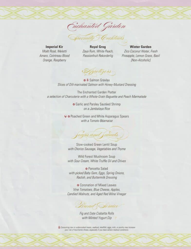 Appetizers, Bread Service, Soups, Salads