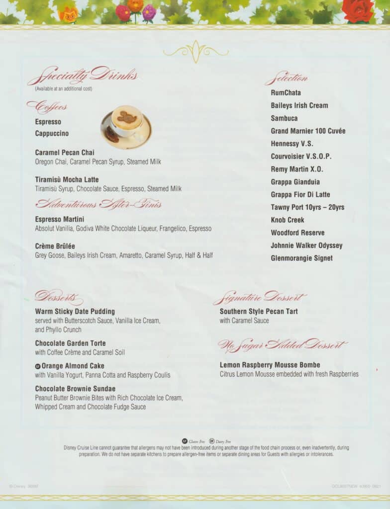 Dessert Menu