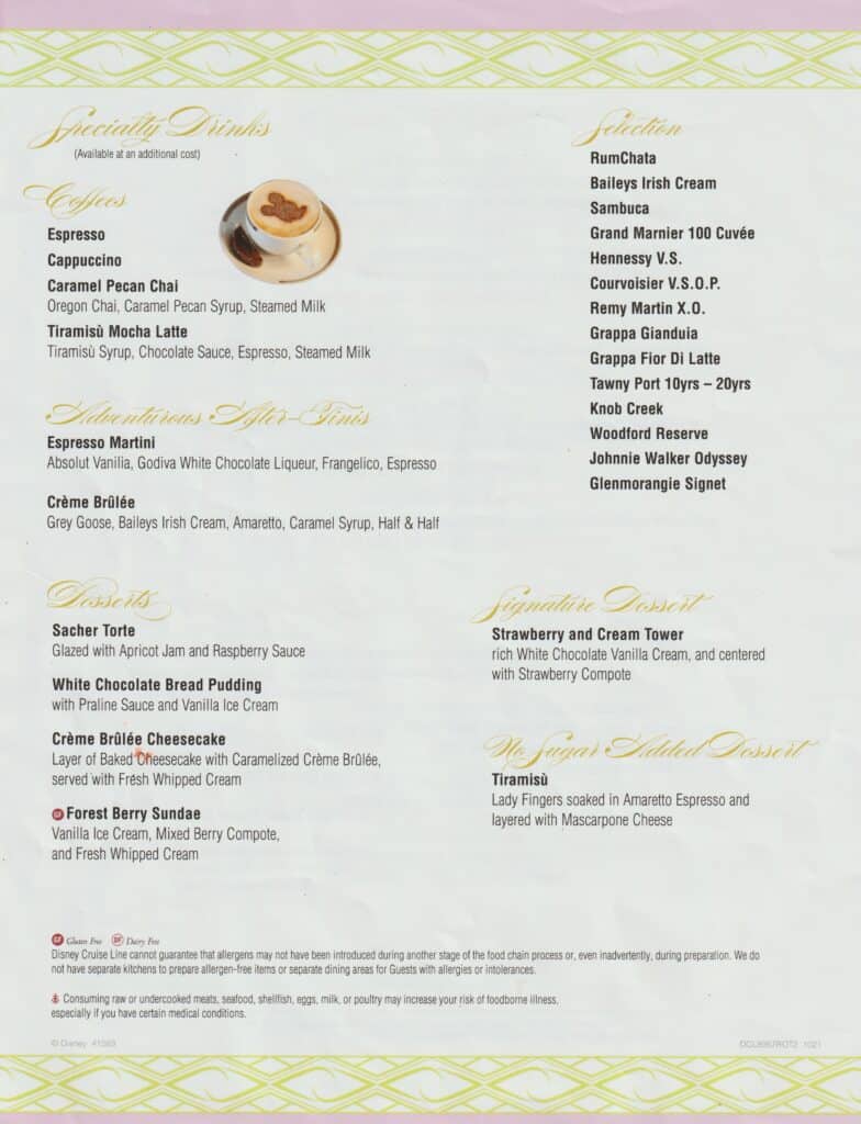 Dessert Menu