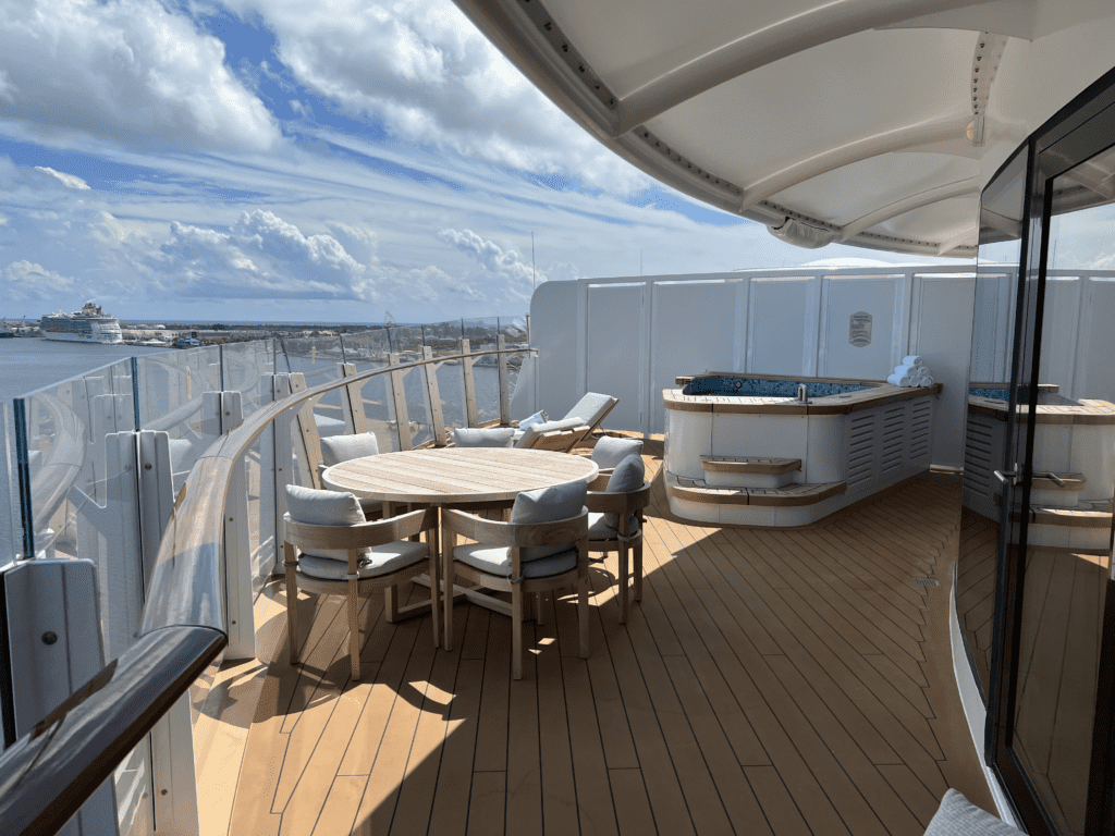 Verandah with Table and Hot Tub