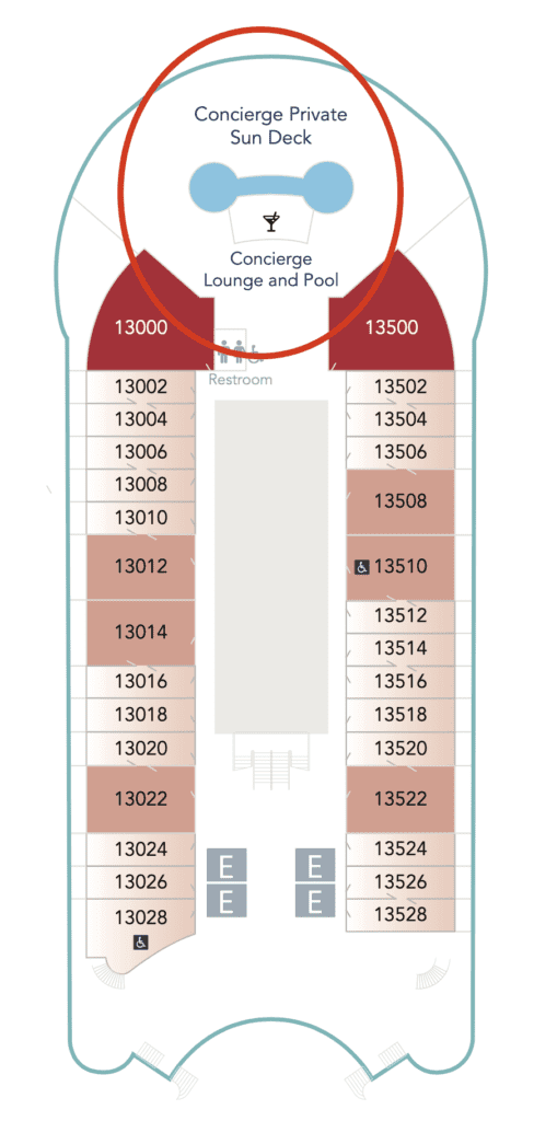 Deck 14 Forward - Concierge Sund Deck and Lounge
