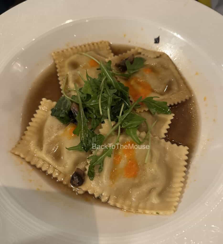 Wild Mushroom-Stuffed Pasta in a Vegetable Broth