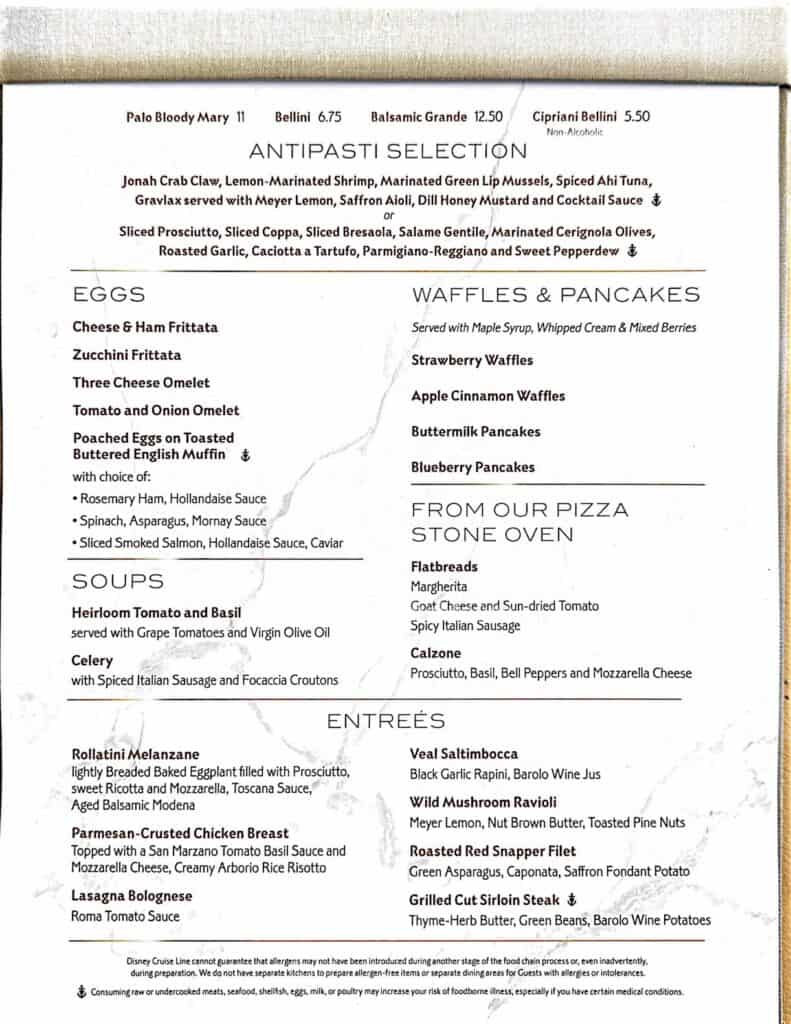 Current Menu (April 2023)